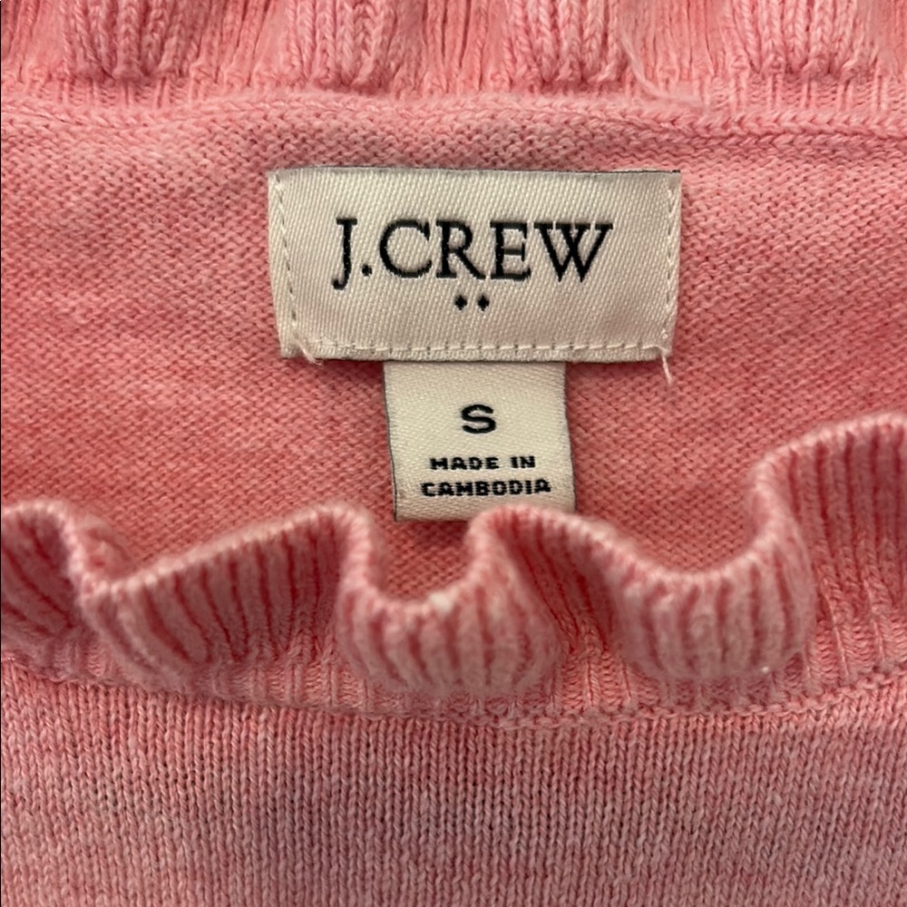 J.Crew Soft Pink Ruffle Sweater - Picture 2 of 4